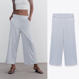 Zara Flowy Wide Leg Satin Effect Culottes